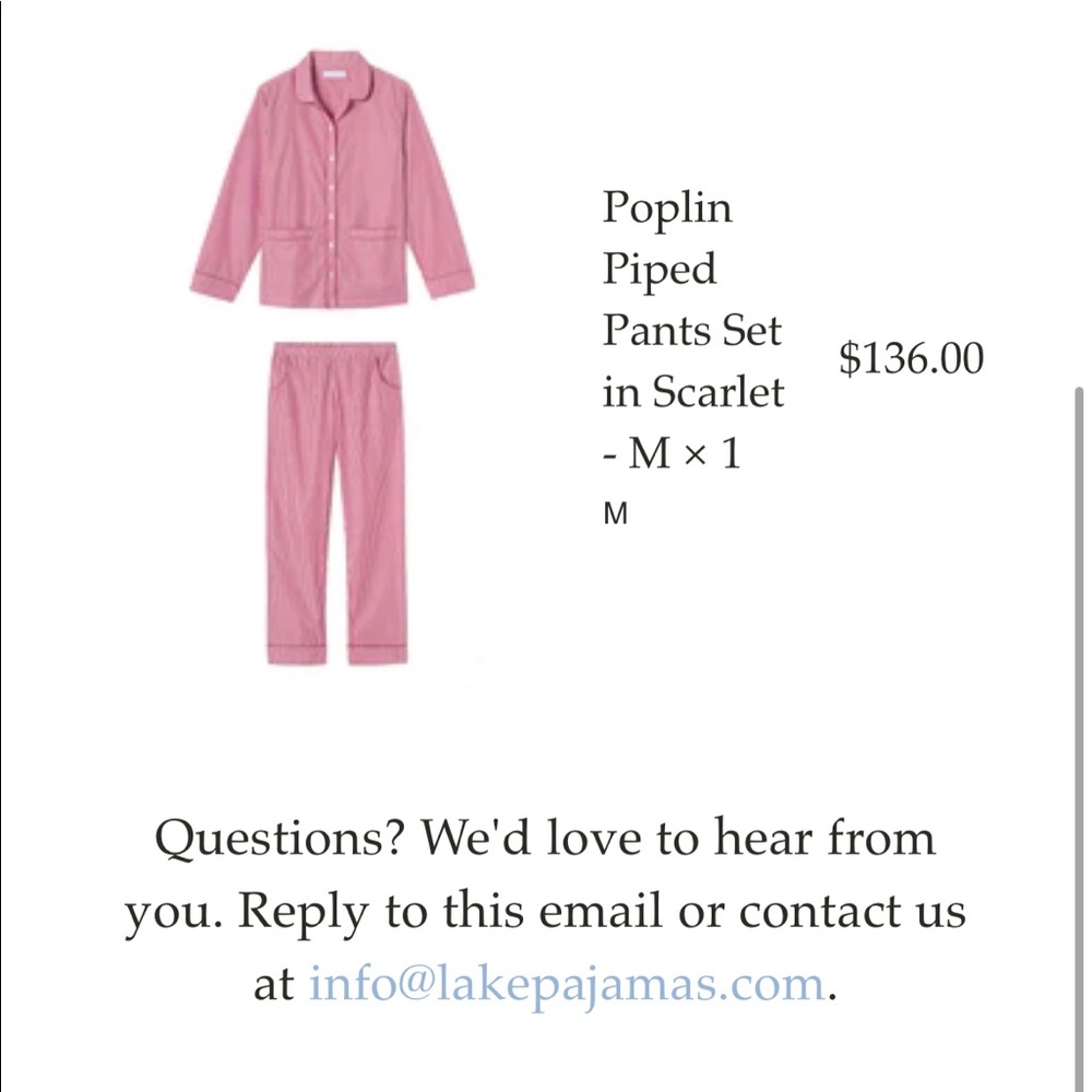 NWOT Lake Poplin Pajama Pants Set